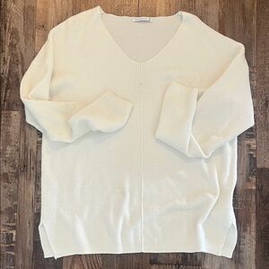 Staccato Textured Knit Sweater in Cream
